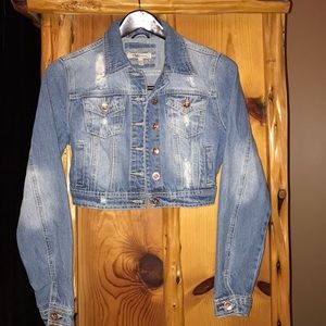 Half cut denim jacket size Med YMI brand
